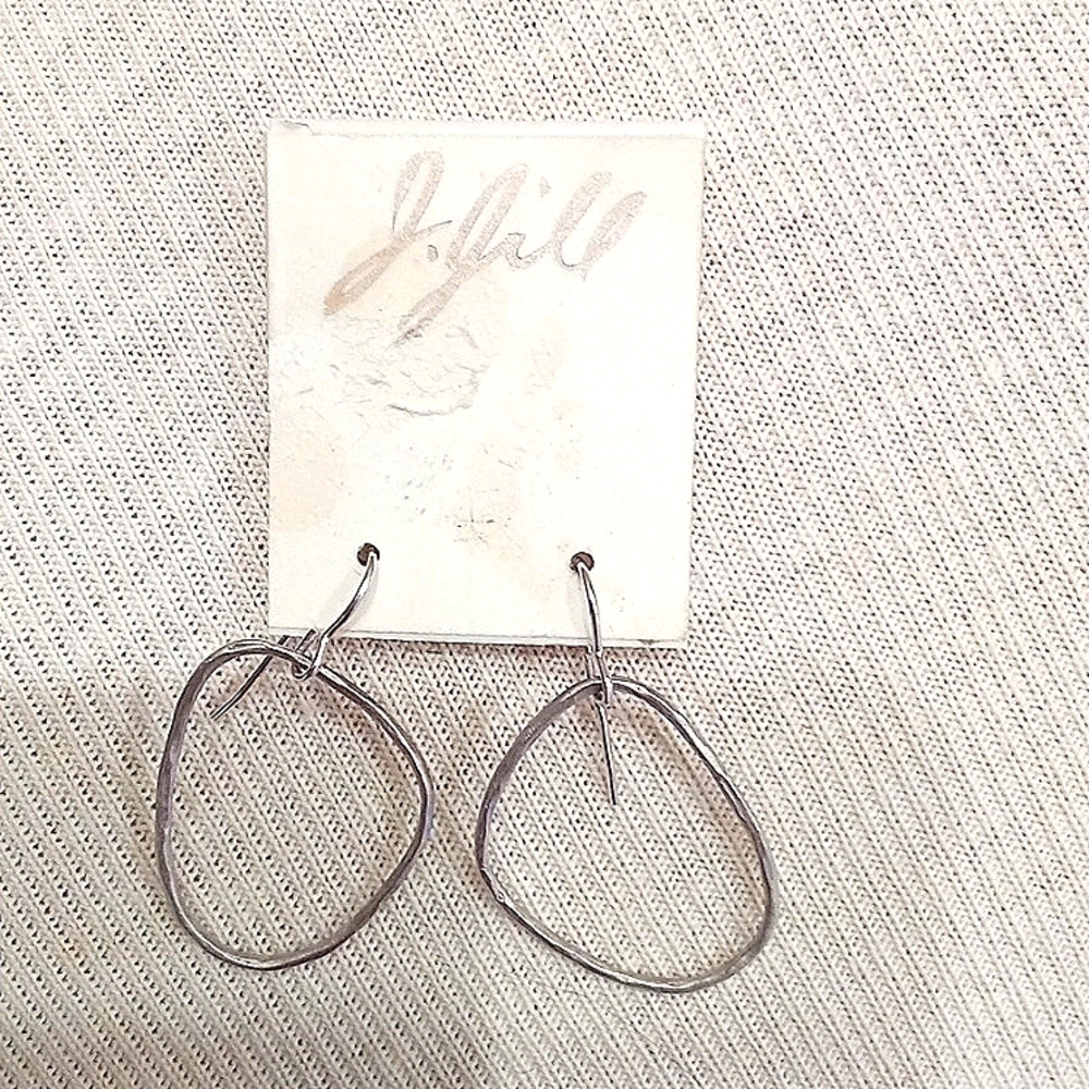 NEW! Sterling Organic Hoop Earrings